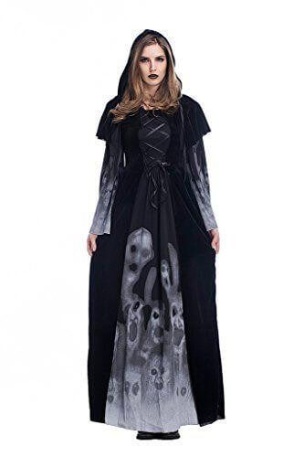 Women'S Classic Vampire Skull Print Cosplay Dress Women'S Classic Vampire Skull Print Cosplay Dress - Image 3