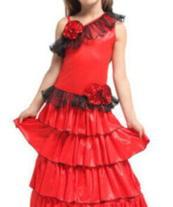 Passionate Flamenco Dress Spanish Dancer Mexico Costume for Kids Salsa Girls