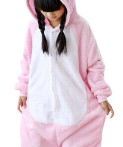 Flannel Animal Siamese Long Sleeve Pajamas