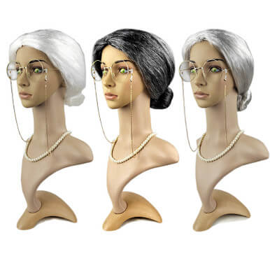 Old Lady Dress Up Wig Grandma Mother-in-law Headwear Fancy Dress Ball Props Old Lady Dress Up Wig Grandma Mother-in-law Headwear Fancy Dress Ball Props - Image 5