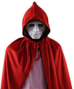 Halloween Costume Cloak Death Cloak Tape Cape Hat Red And Black