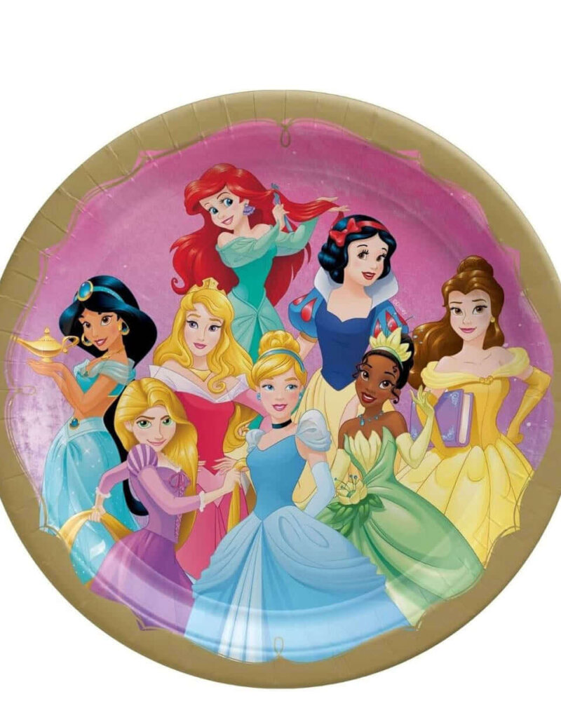 Disney Princess Round Paper Plates 7In 8Pcs