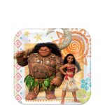Moana Square Paper Plates, 7In, 8Pcs