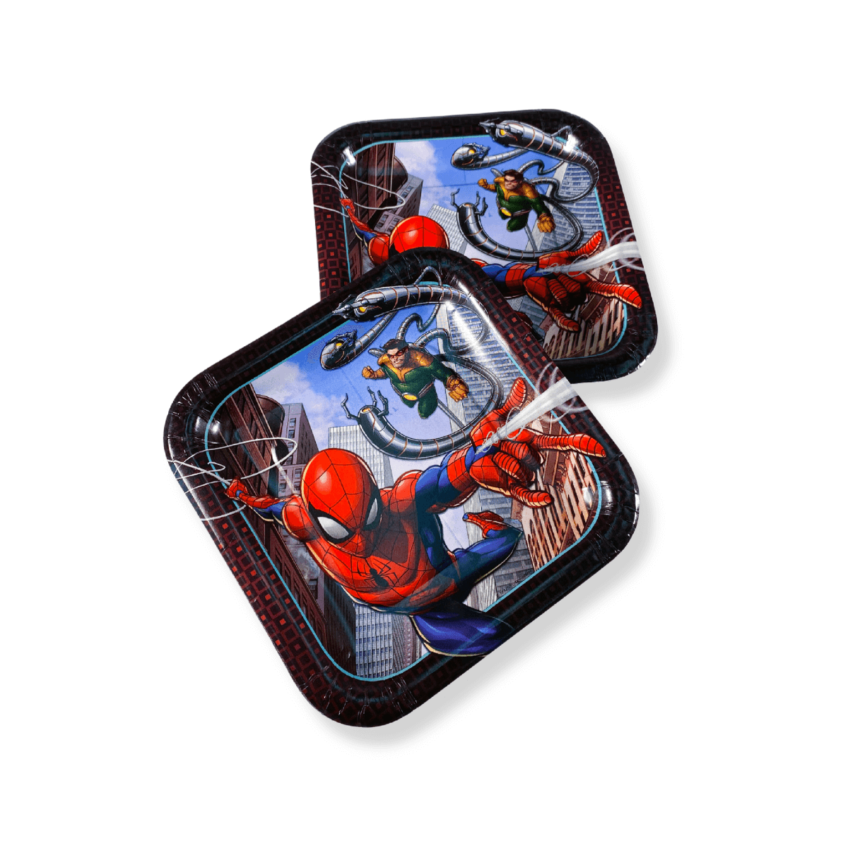 SpiderMan Webbed Square Paper Plates, 7In, 8Pcs SpiderMan Webbed Square Paper Plates, 7In, 8Pcs - Image 3