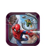 541860 Spiderman Webbed Square Paper Plates 7in 8pcs 01