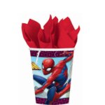 SpiderMan Webbed Paper Cup, 9Oz, 8Pcs spiderman webbed paper cup 9oz 8pcs
