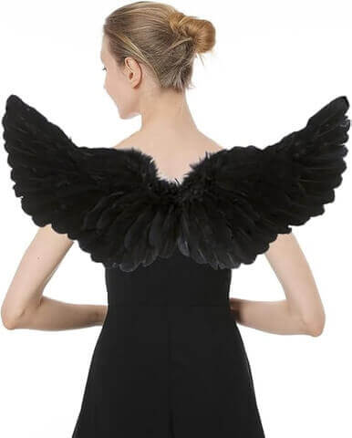 Black Angel Costume Wings Dark Angel Accessories Black Angel Costume Wings Dark Angel Accessories - Image 3