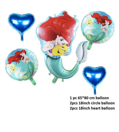Mermaid Ariel Princess Foil Balloons Baby Girl Birthday Party Decorations Kids Mermaid Ariel Princess Foil Balloons Baby Girl Birthday Party Decorations Kids