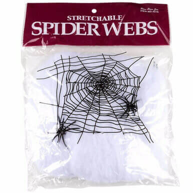 Alternative view of Spiderweb White with Black Spiders Halloween Decorations