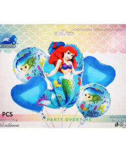 5  Little Mermaid Foil Balloon Set Party Decorations