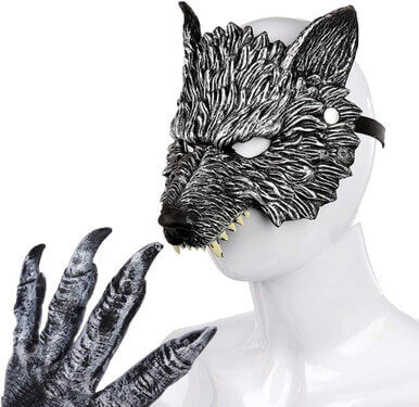 Wolf Accessories Head Mask with Werewolf Claws Gloves Set Wolf Accessories Head Mask with Werewolf Claws Gloves Set - Image 5