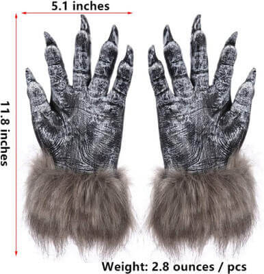 Wolf Accessories Head Mask with Werewolf Claws Gloves Set Wolf Accessories Head Mask with Werewolf Claws Gloves Set - Image 4