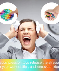 Push Pop Bubble Fidget Sensory Silicone Toy - Octagon Shape Tie Dye Multi Color Push Pop Bubble Fidget Sensory Silicone Toy - Octagon Shape Tie Dye Multi Color - Image 4