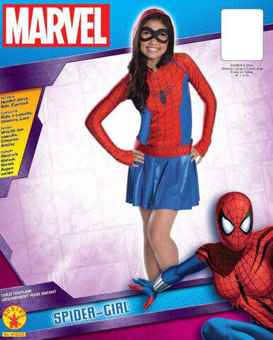 Alternative view of Hooded Dress Kids Spider-Girl Costume comic book Superhero costume