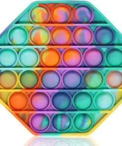Push Pop Bubble Fidget Sensory Silicone Toy - Octagon Shape Tie Dye Multi Color Push Pop Bubble Fidget Sensory Silicone Toy - Octagon Shape Tie Dye Multi Color - Image 2