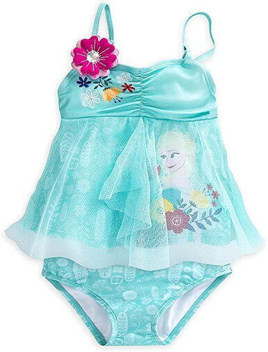 Princess Deluxe Swimsuit For Girls - 2-Piece Blue Princess Deluxe Swimsuit For Girls - 2-Piece Blue - Image 3
