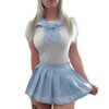 Short Sleeve Two Piece Bodysuit and MINI Skirt Sailor Uniform Girls Cosplay