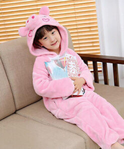 Alternative view of Flannel Animal Siamese Long Sleeve Pajamas