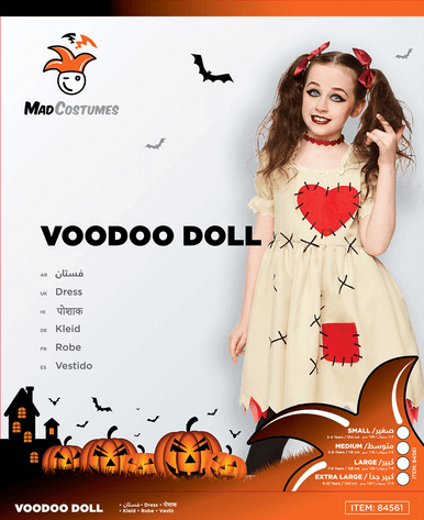Voodoo Doll Zombie Costume for Kids Halloween Voodoo Doll Zombie Costume for Kids Halloween - Image 3
