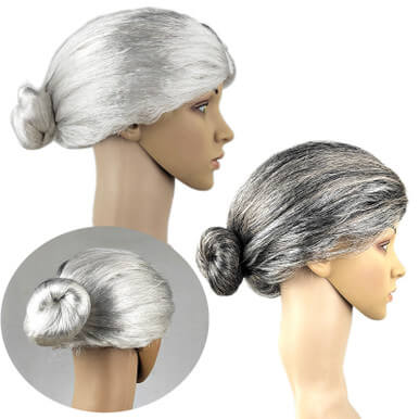Old Lady Dress Up Wig Grandma Mother-in-law Headwear Fancy Dress Ball Props Old Lady Dress Up Wig Grandma Mother-in-law Headwear Fancy Dress Ball Props - Image 2