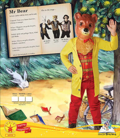 Alternative view of Mr. Bear Costume - Red and Yellow