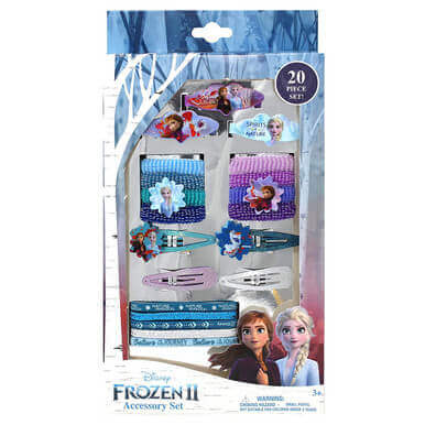 Frozen 2 Girls 20 Piece Accessory Set With 3 Barrettes, 4 Snap Hair Clips, 5 Elastics And 8 Terry Ponies Frozen 2 Girls 20 Piece Accessory Set With 3 Barrettes, 4 Snap Hair Clips, 5 Elastics And 8 Terry Ponies - Image 5