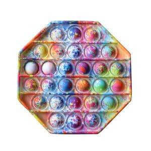Push Pop Bubble Fidget Sensory Silicone Toy - Octagon Shape Tie Dye Multi Color Push Pop Bubble Fidget Sensory Silicone Toy - Octagon Shape Tie Dye Multi Color