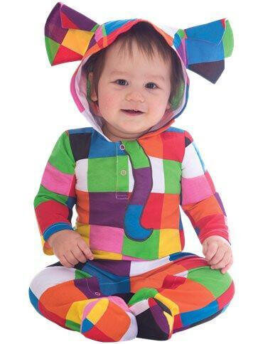 Elmer The Patchwork Elephant Csotume - 12-18 Months
