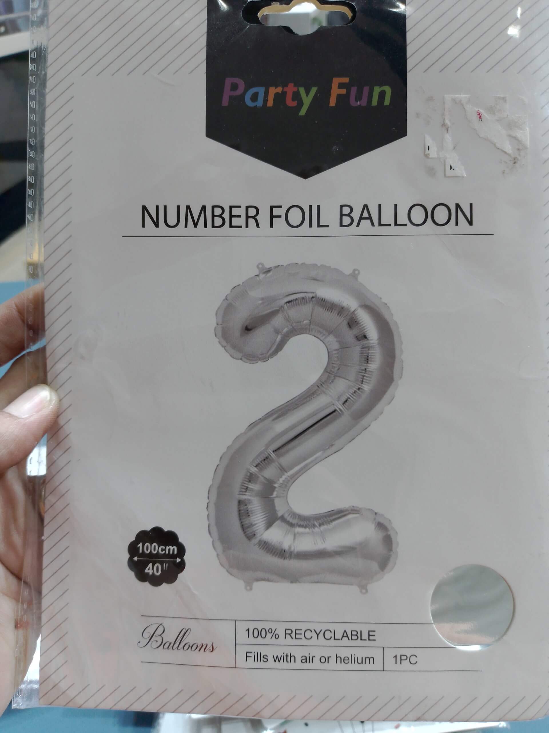 Number 2 Silver Party Foil Balloon 16Inch Number 2 Silver Party Foil Balloon 16Inch