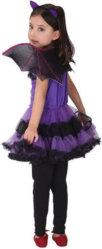 Girls Bat Fairy Costume with Wings | Kids Purple Halloween Dress Outfit for Party, Book Week & Dress Up Girls Bat Fairy Costume with Wings | Kids Purple Halloween Dress Outfit for Party, Book Week & Dress Up - Image 5