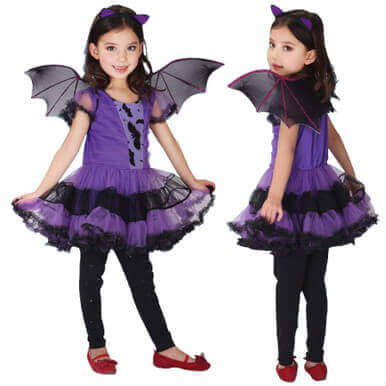 Girls Bat Fairy Costume with Wings | Kids Purple Halloween Dress Outfit for Party, Book Week & Dress Up Girls Bat Fairy Costume with Wings | Kids Purple Halloween Dress Outfit for Party, Book Week & Dress Up - Image 10
