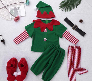 Unisex Elf Costume Christmas Elf Costume for Kids Unisex Elf Costume Christmas Elf Costume for Kids - Image 5