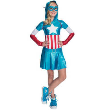 Kids American Dream Captain America Hoodie Dress Kids American Dream Captain America Hoodie Dress - Image 3