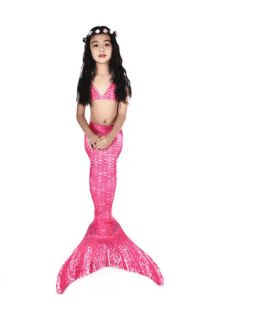Swimsuit-4 Pcs Girls Mermaid Tails Pink -Beach Wear For Girls Swimsuit-4 Pcs Girls Mermaid Tails Pink -Beach Wear For Girls