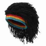 prank wig funny hood braid knitted
