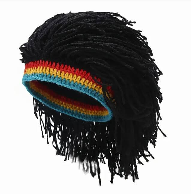 Prank Wig Funny Hood Braid Knitted Hat – Reggae Dreadlocks Hip Hop Party Cap prank wig funny hood braid knitted