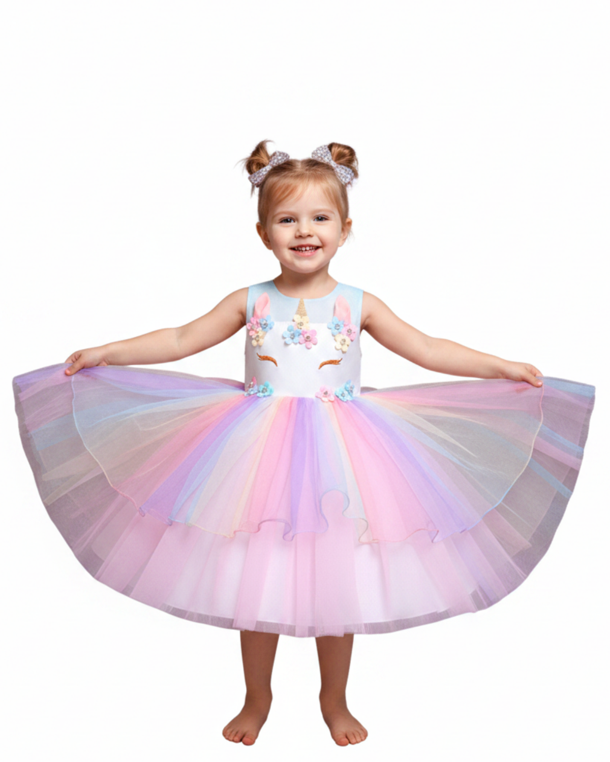 Girls Unicorn Gown Pageant Princess Party Dress - Pink Girls Unicorn Gown Pageant Princess Party Dress - Pink - Image 5
