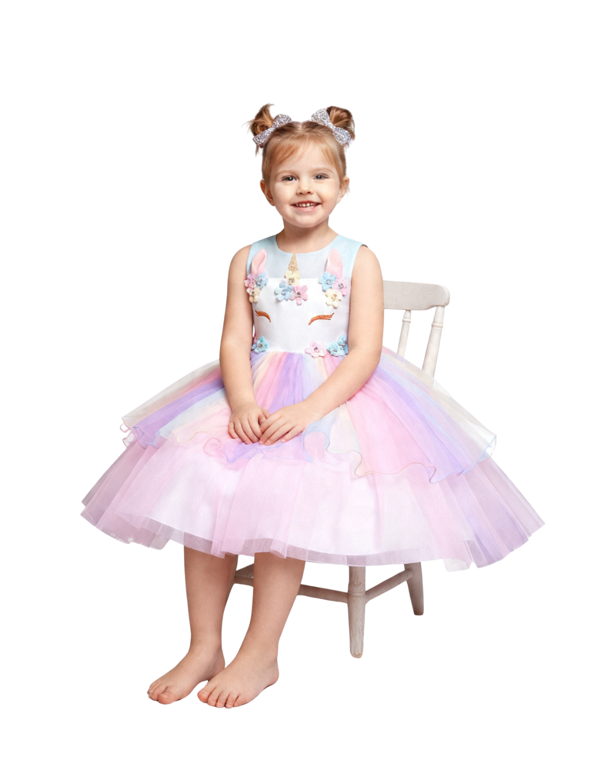 Girls Unicorn Gown Pageant Princess Party Dress - Pink Girls Unicorn Gown Pageant Princess Party Dress - Pink - Image 3