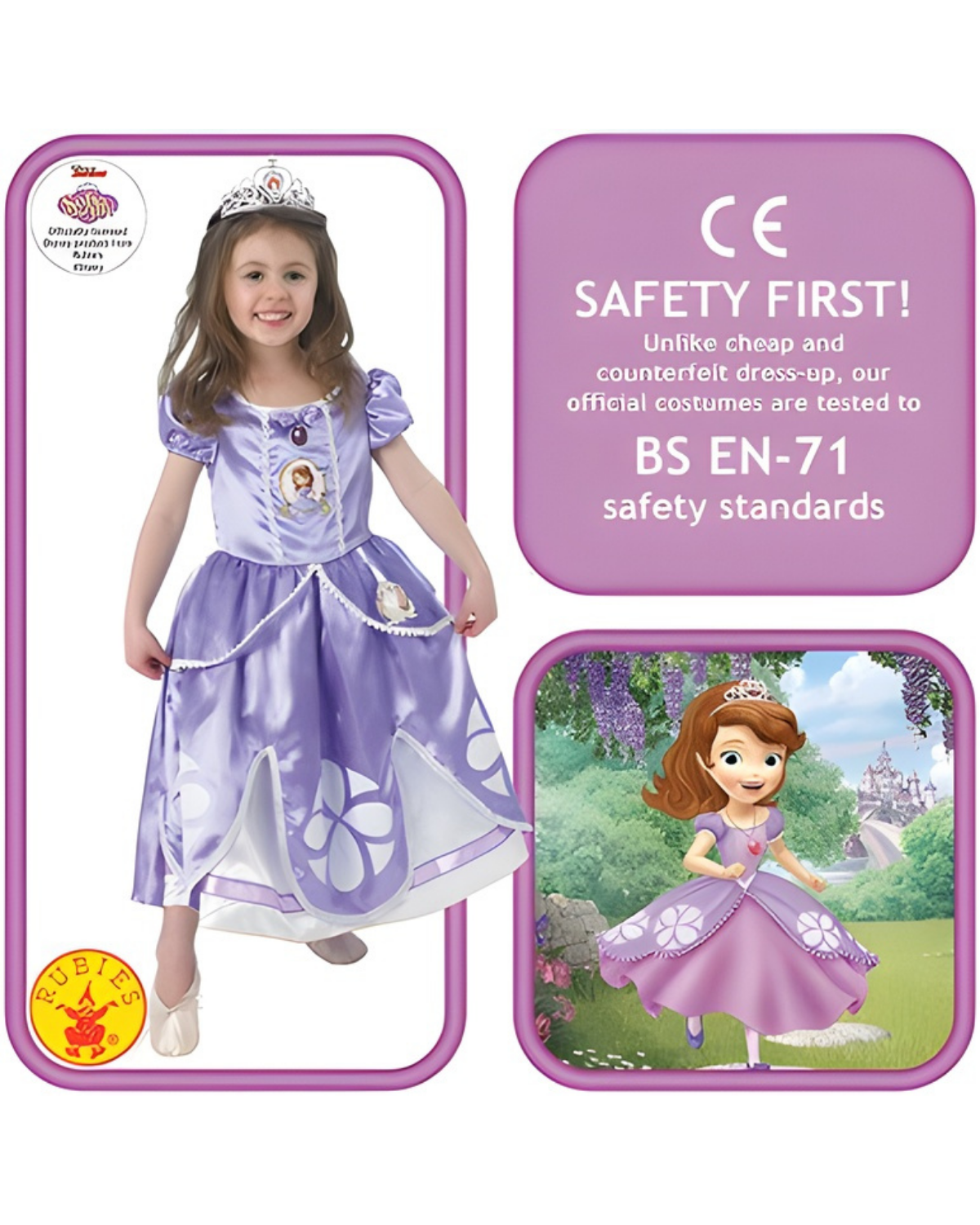 Purple Sofia Princess Dress for Girls Deluxe| Royal Fairy Tale Costume Party Outfit Purple Sofia Princess Dress for Girls Deluxe| Royal Fairy Tale Costume Party Outfit - Image 2