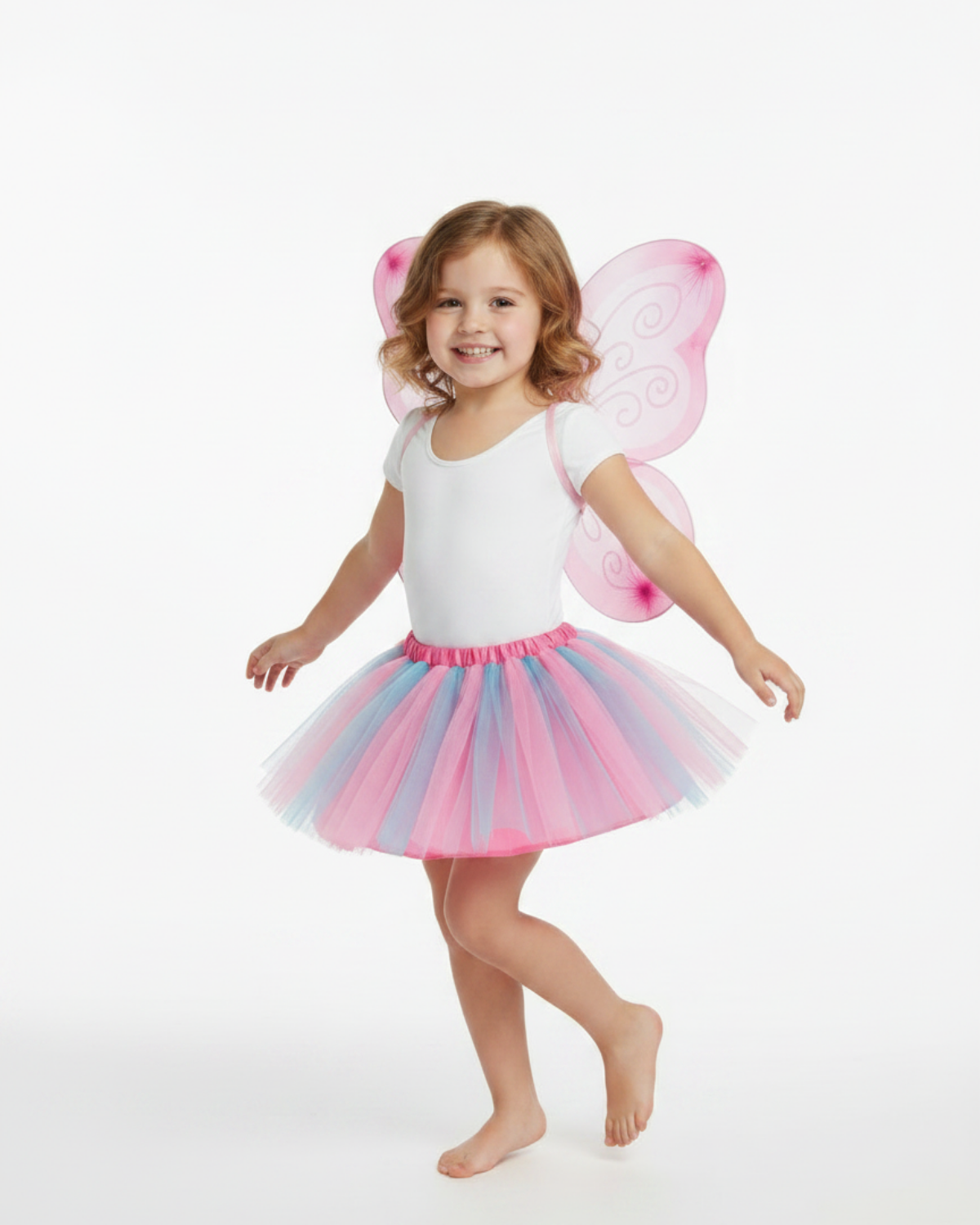 Kids Fairy Tutu Set with Wings | Pink Butterfly Wings & Tulle Skirt Costume for Girls – Dress Up, Book Week & Party Outfit fairy costume for book week
