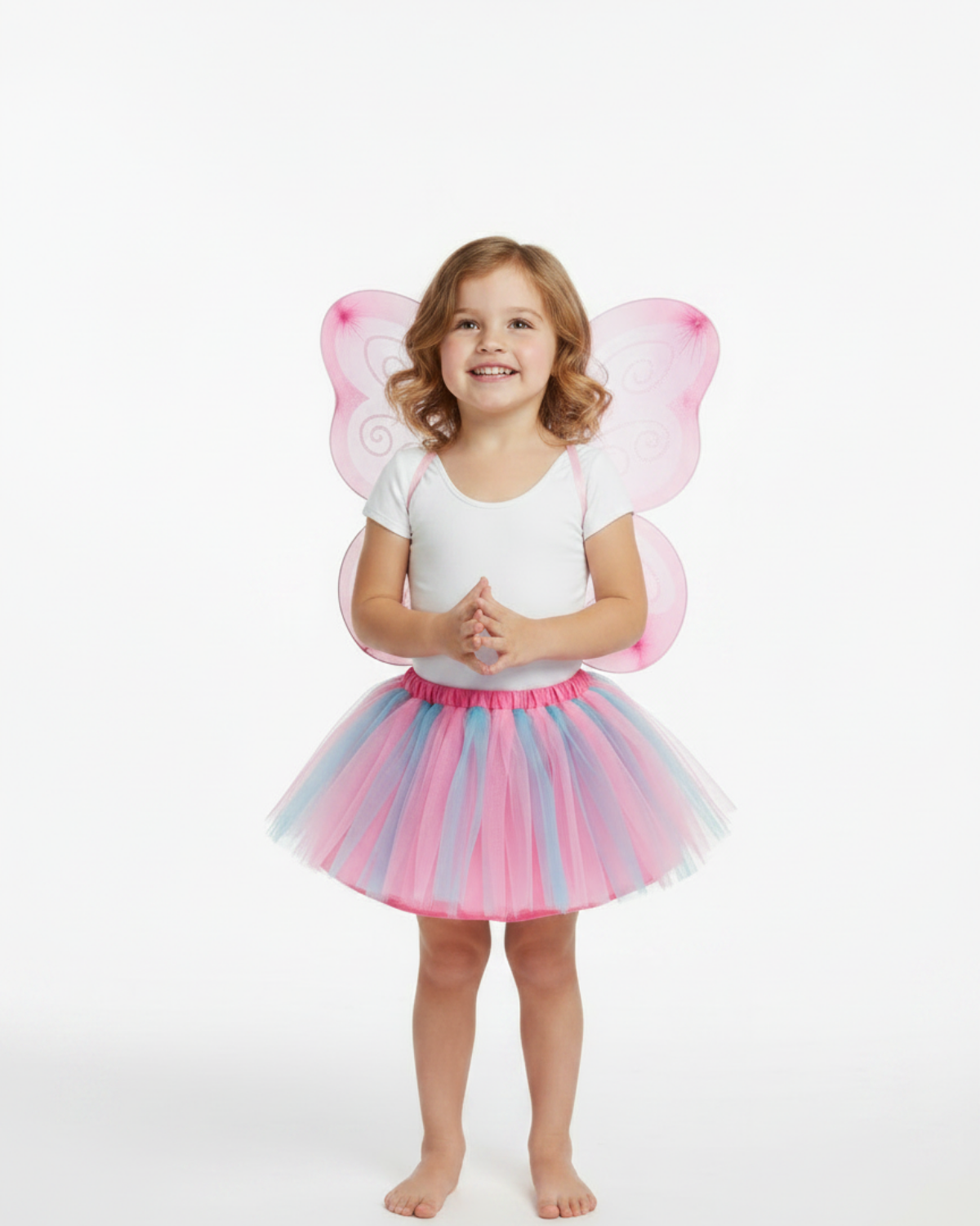 Kids Fairy Tutu Set with Wings | Pink Butterfly Wings & Tulle Skirt Costume for Girls – Dress Up, Book Week & Party Outfit fairy costume for book week