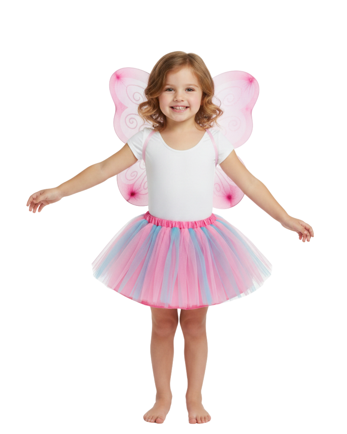 Kids Fairy Tutu Set with Wings | Pink Butterfly Wings & Tulle Skirt Costume for Girls – Dress Up, Book Week & Party Outfit kids fairy tutu set with wings