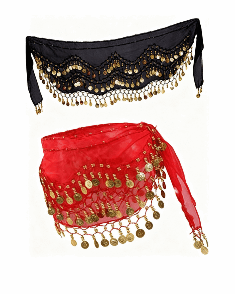 Dance Belt Hip Scarf Waist Belt with Gold Coins for Women and Girls