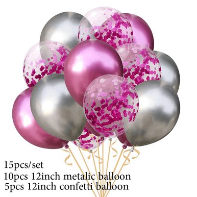 Rose and Silver - Confetti Balloon Bouquet Rose and Silver - Confetti Balloon Bouquet