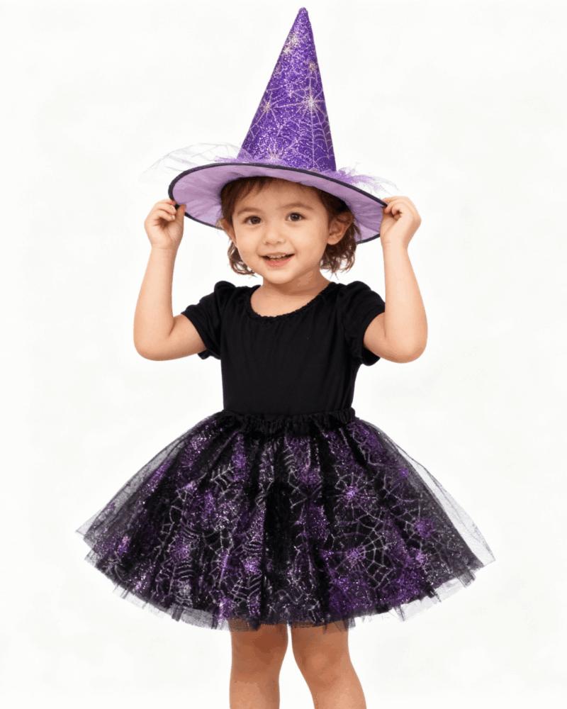 Witch Tutu Skirt , Hat, Purple