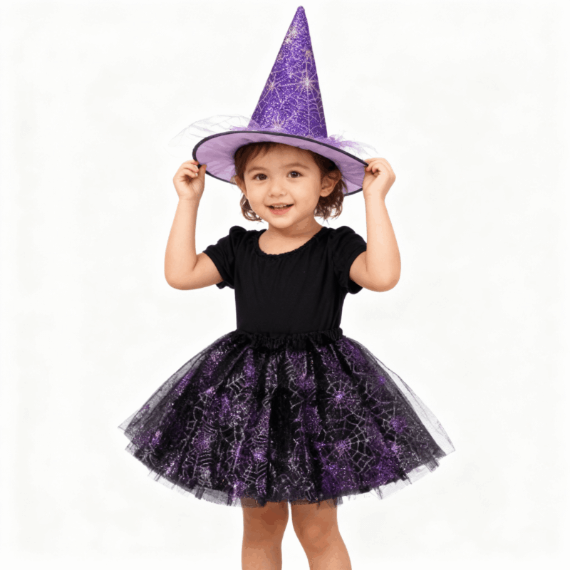 witch tutu skirt hat purple