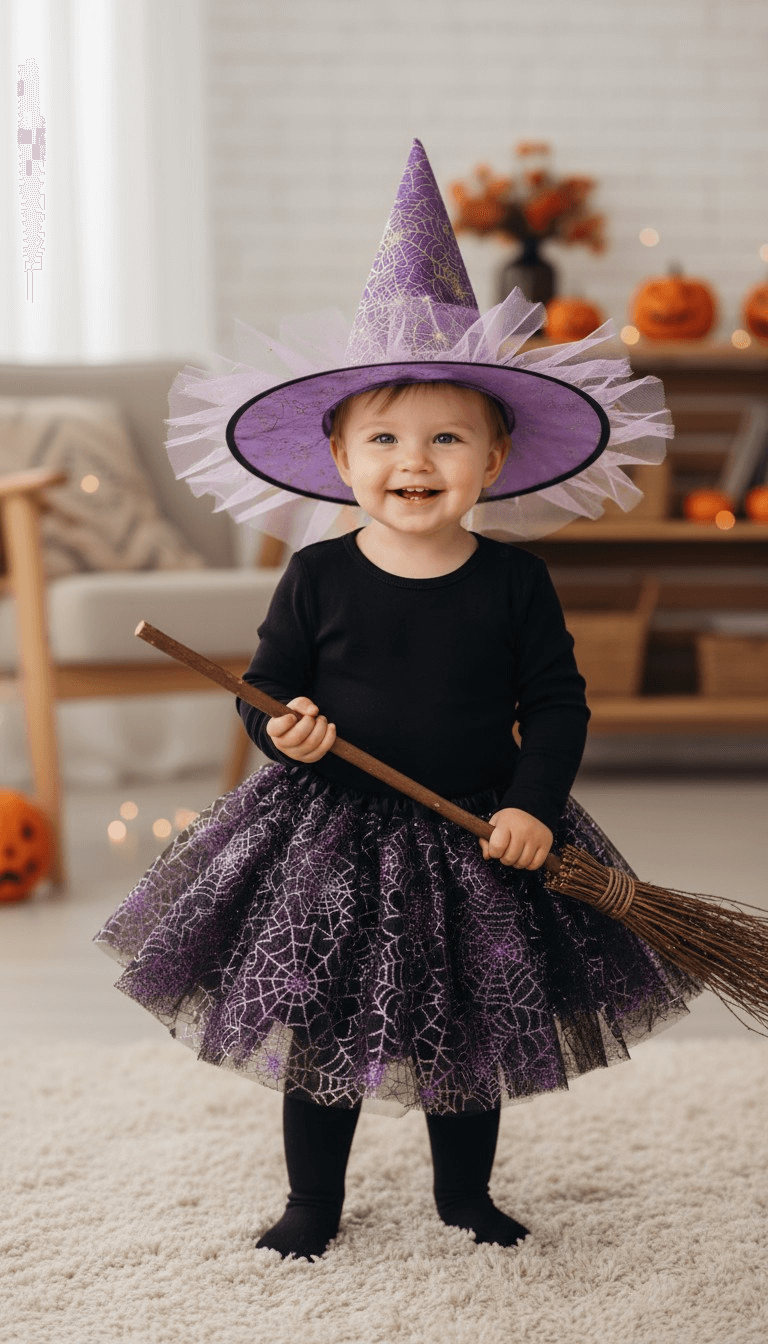 Witch Tutu Skirt , Hat, Purple Witch Tutu Skirt , Hat, Purple - Image 2
