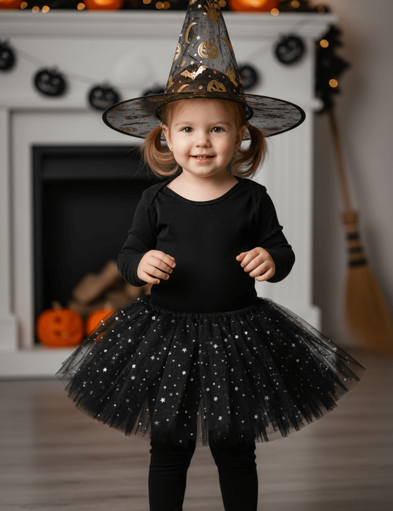 Witch Tutu Skirt , Hat, Black image Pippit 202510201244