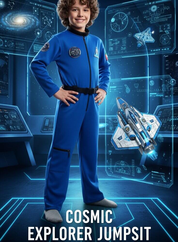 Alternative view of Astronaut Blue Costume for Kids