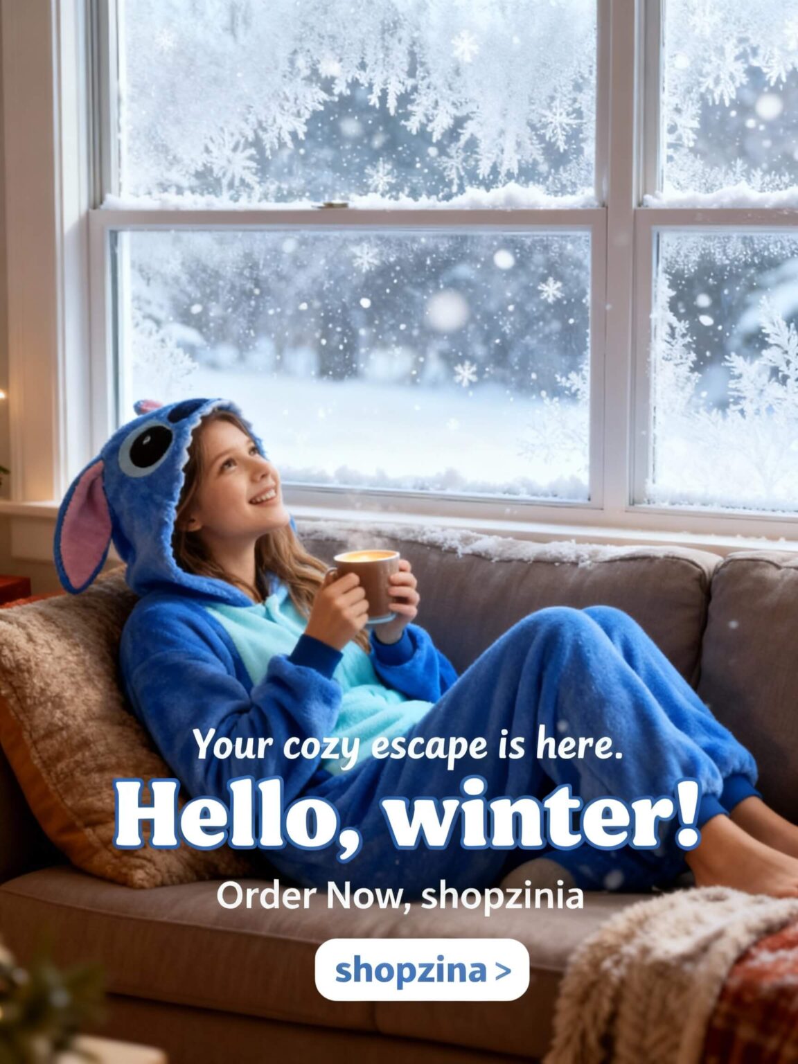 Alternative view of Blue Stitch Onesie Pajamas Unisex